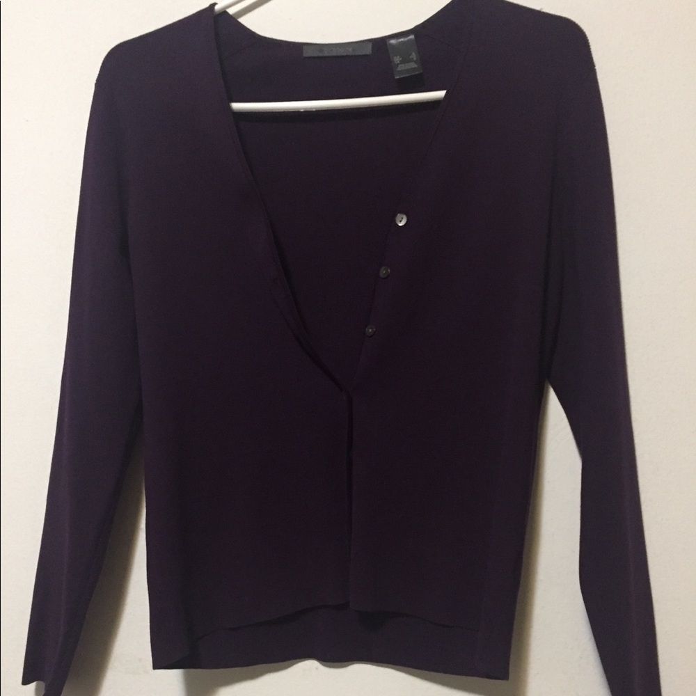 S Liz Claiborne purple cardigan
